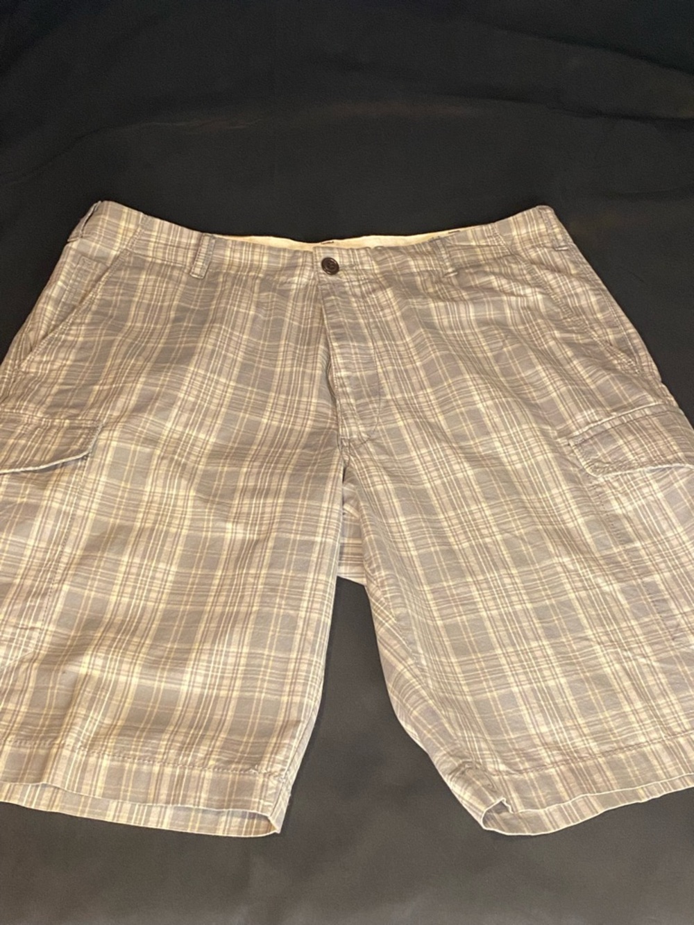 Men's DockERS Shorts Size 34 Grey/White Plaid Great Condition